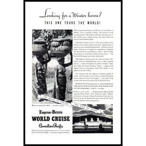 1934 Canadian Pacific Empress of Britain World Cruise Ship Vintage Print Ad Art